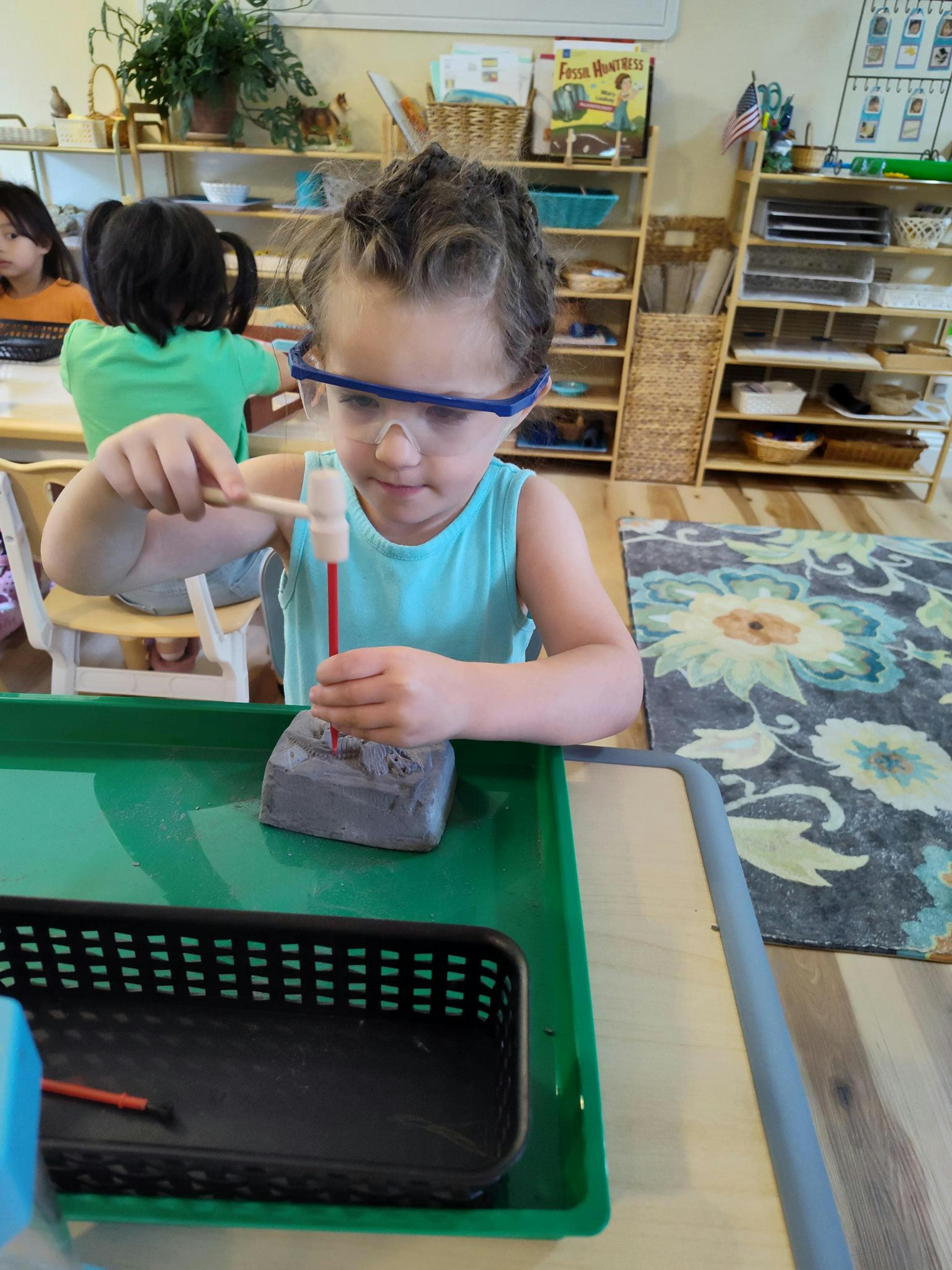 Children playing paleontologist